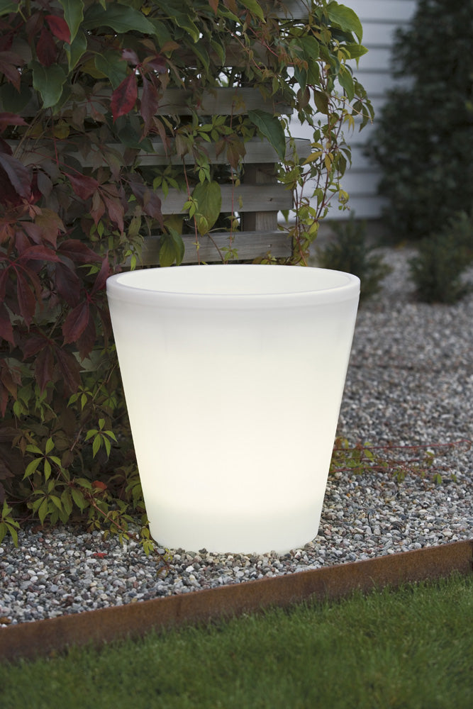 Konstsmide LED Blumenpflanzentopf Assisi groß, weiße LED, 12V