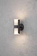 Konstsmide Wandleuchte Modena schwarz, opalfarbenes Acrylglas