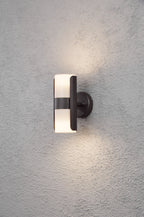 Konstsmide Wandleuchte Modena schwarz, opalfarbenes Acrylglas