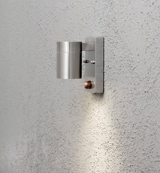 Konstsmide Halogenspot Modena Edelstahl, klares Glas, mit Sensor