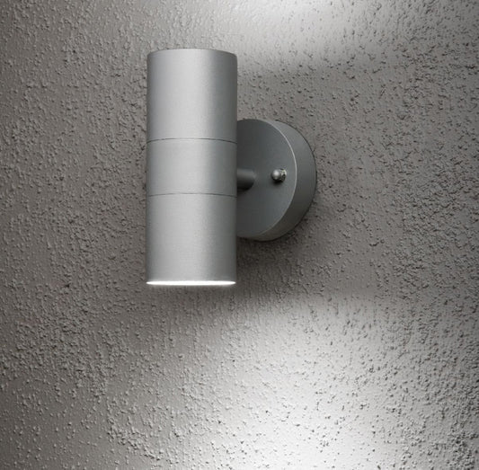 Konstsmide Halogenspot Modena grau, klares Glas