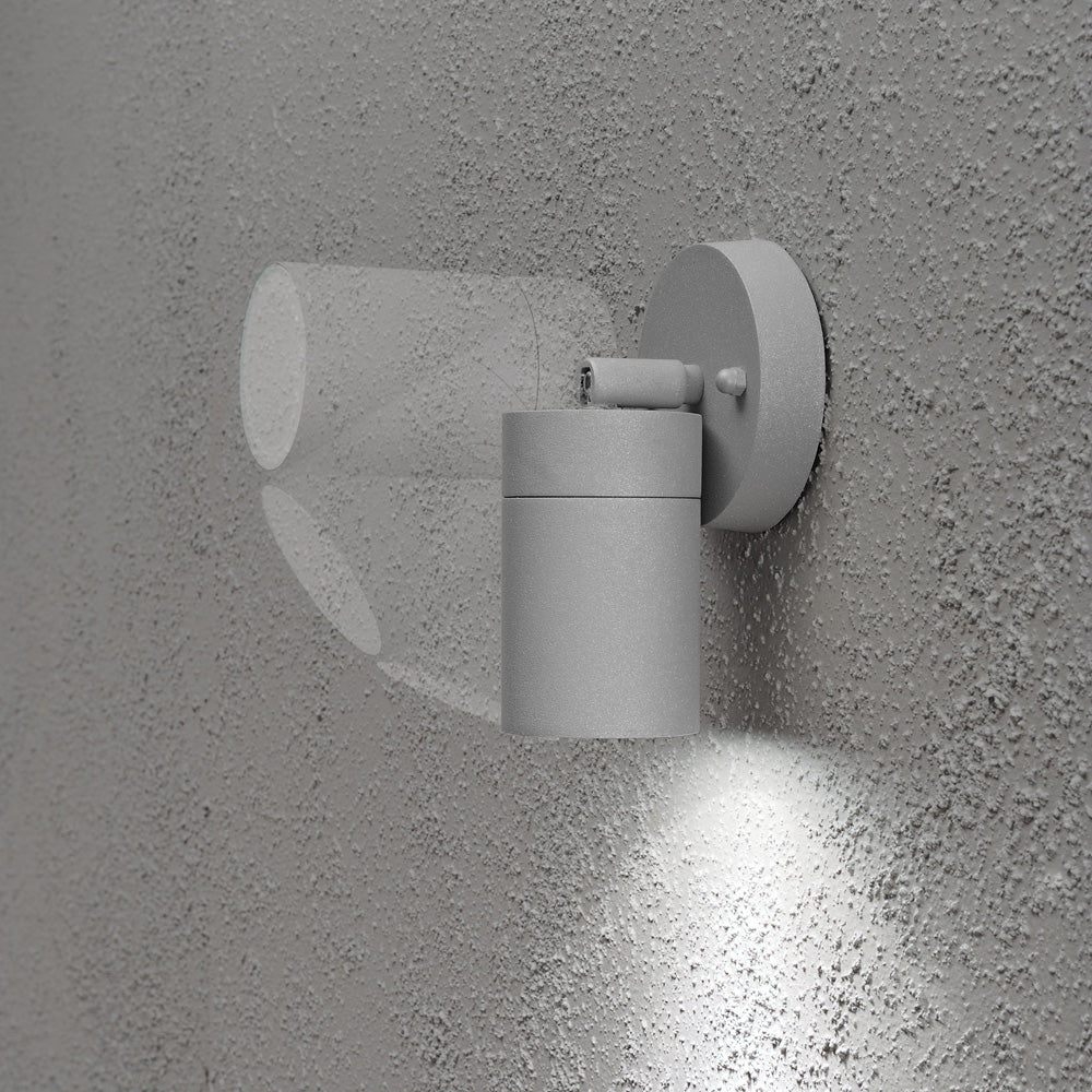 Konstsmide Halogenspot Modena grau, klares Glas