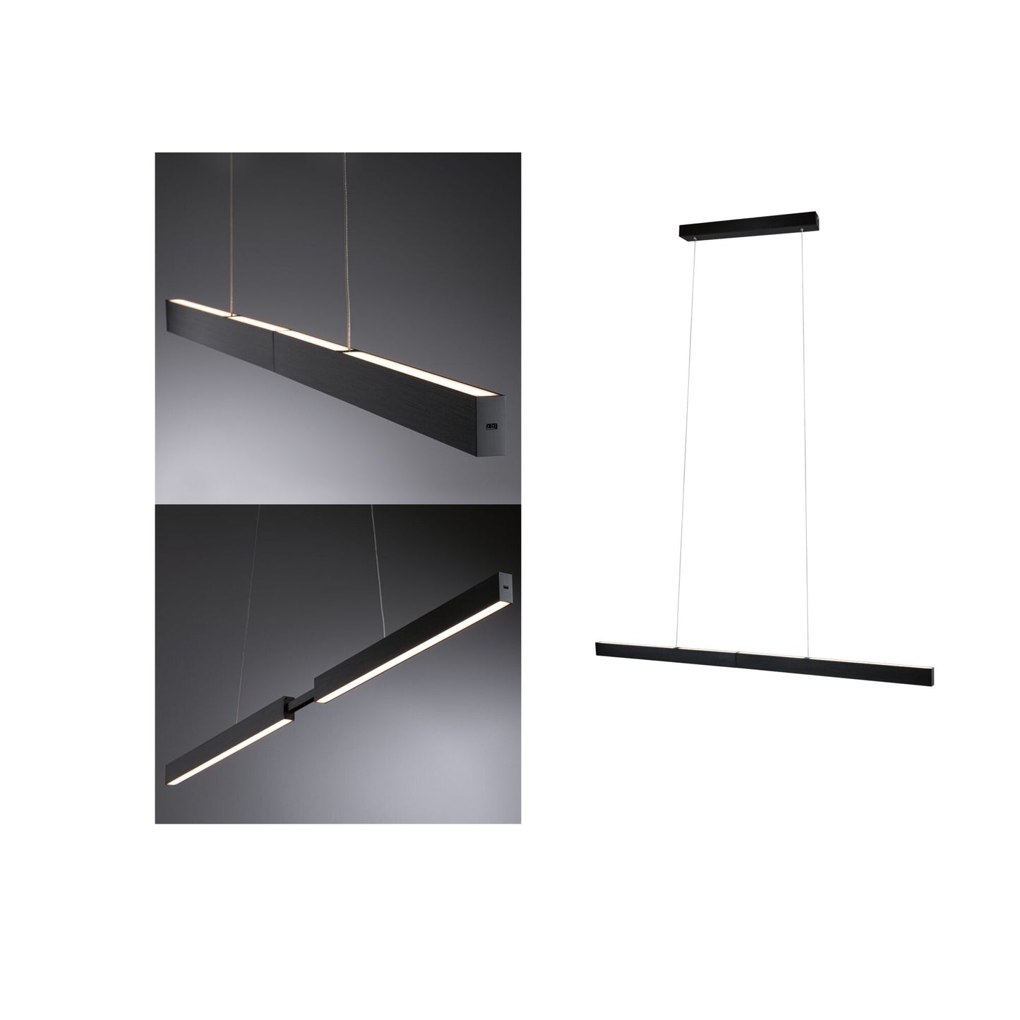 Paulmann LED Pendelleuchte Aptare Touchless Sensor    2700K 2050lm / 2050lm 2x16,5W Schwarz gebürstet dimmbar