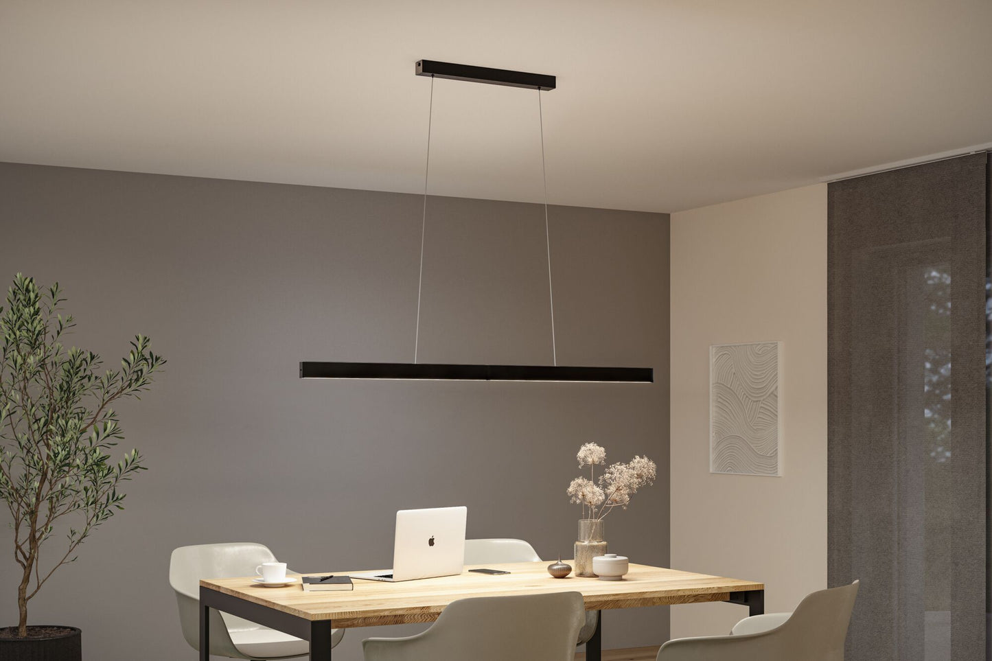 Paulmann LED Pendelleuchte Aptare Touchless Sensor    2700K 2050lm / 2050lm 2x16,5W Schwarz gebürstet dimmbar