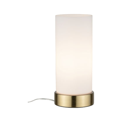 Paulmann Tischleuchte Pinja mit Touchschalter 1-flammig Messing/Opal