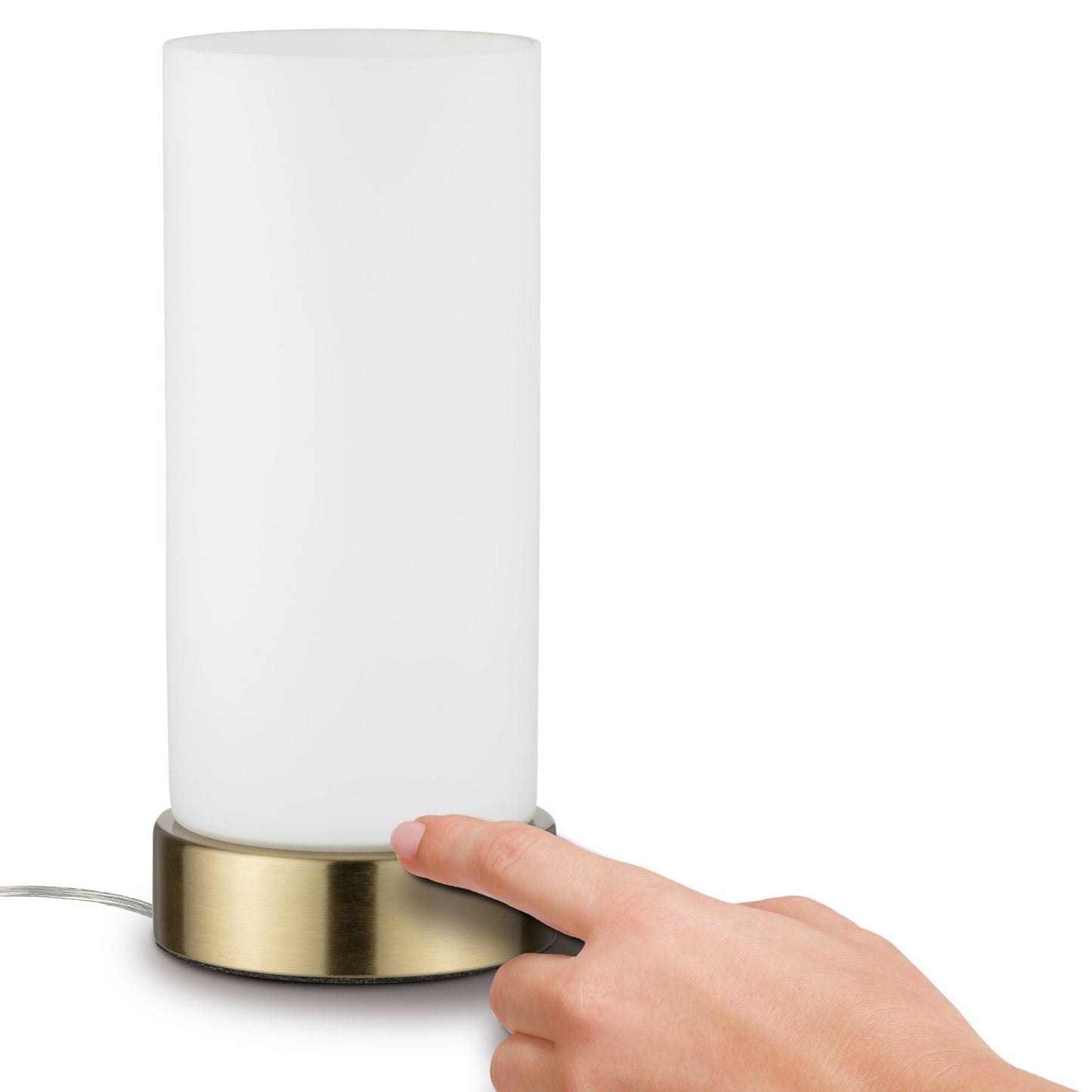Paulmann Tischleuchte Pinja mit Touchschalter 1-flammig Messing/Opal