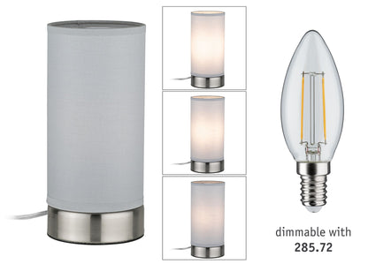 Paulmann Pia Tischleuchte max.1x25W E14 Weiß/Eisen geb 230V Metall/Stoff