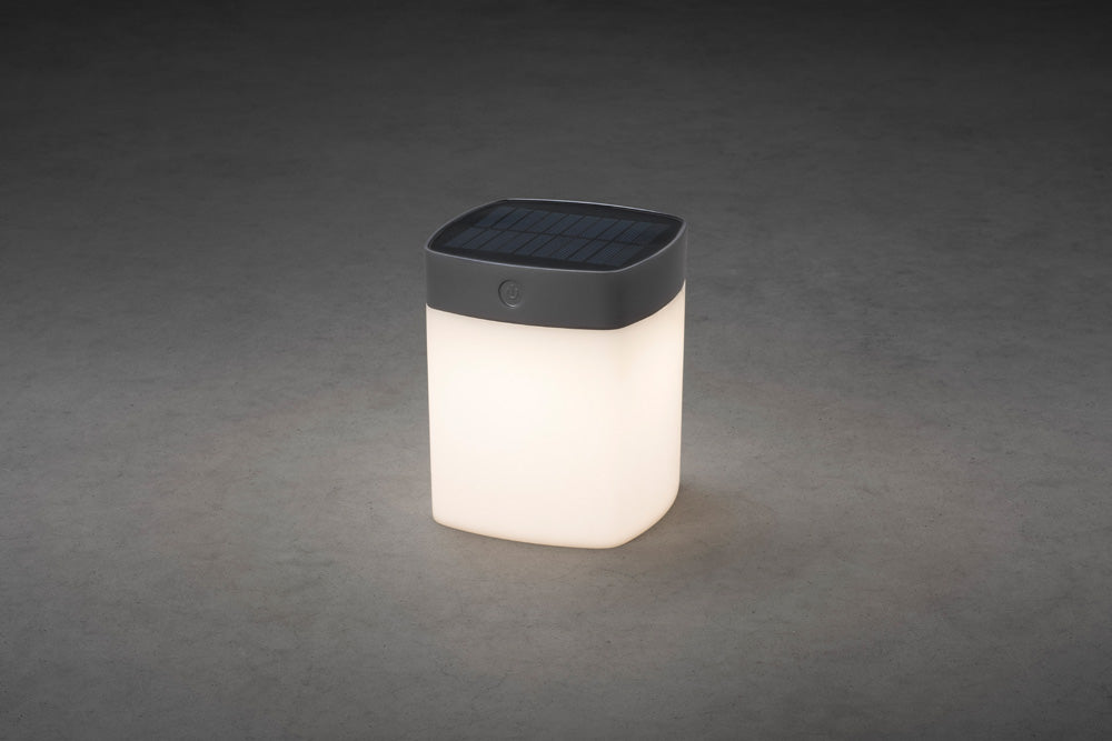 Konstsmide Assisi Solar-Tischleuchte grau 1W 100/40/10lm 3000K