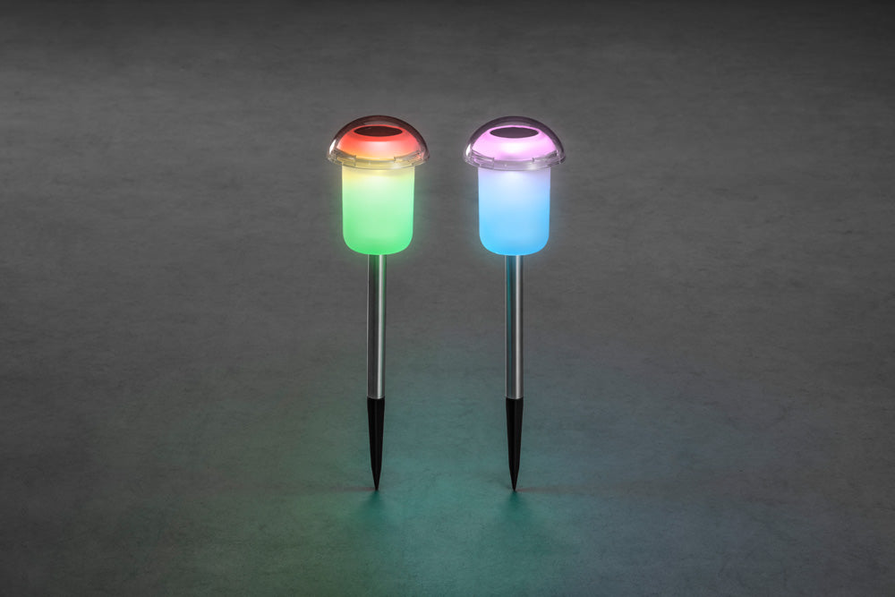 Konstsmide Assisi Solarleuchte 2erSet Farbwechsel RGB oder weiß 0,12W
