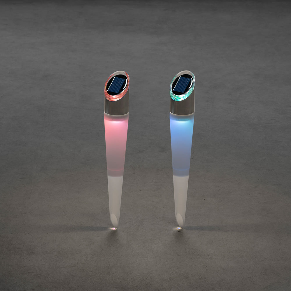 Konstsmide Assisi Solarleuchte 2er Set LED weiss/RGB