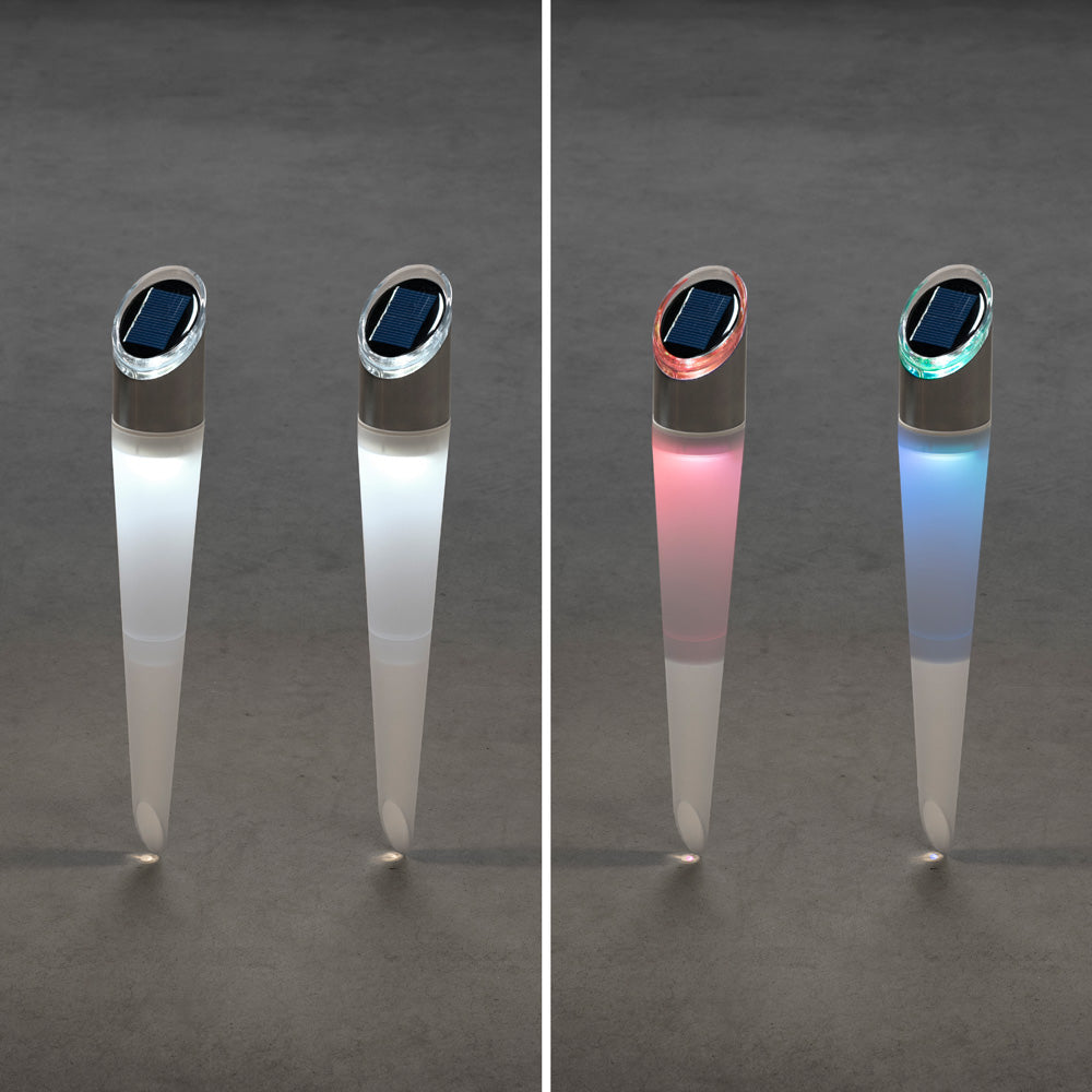 Konstsmide Assisi Solarleuchte 2er Set LED weiss/RGB