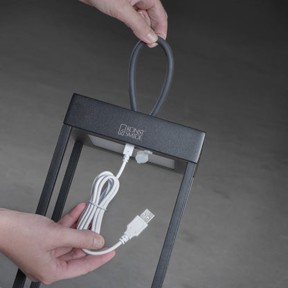 Konstsmide Ravello LED USB-Latene gross schwarz, dimmbar