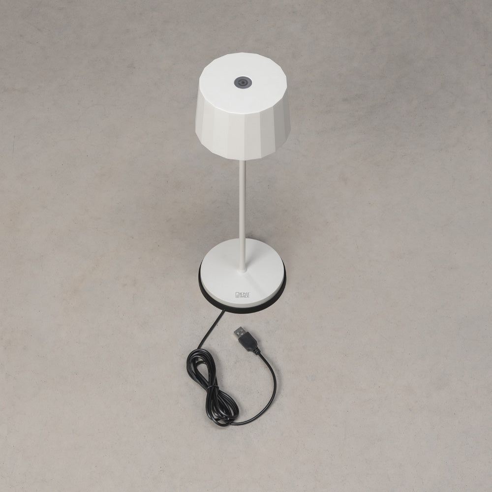 Konstsmide Positano LED USB-Tischleuchte weiss, Farbtemperatur, dimm
