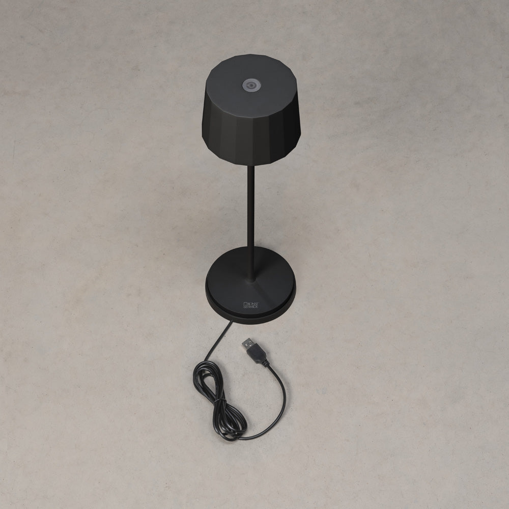 Konstsmide Positano LED USB-Tischleuchte schwarz, Farbtemperatur, dimm