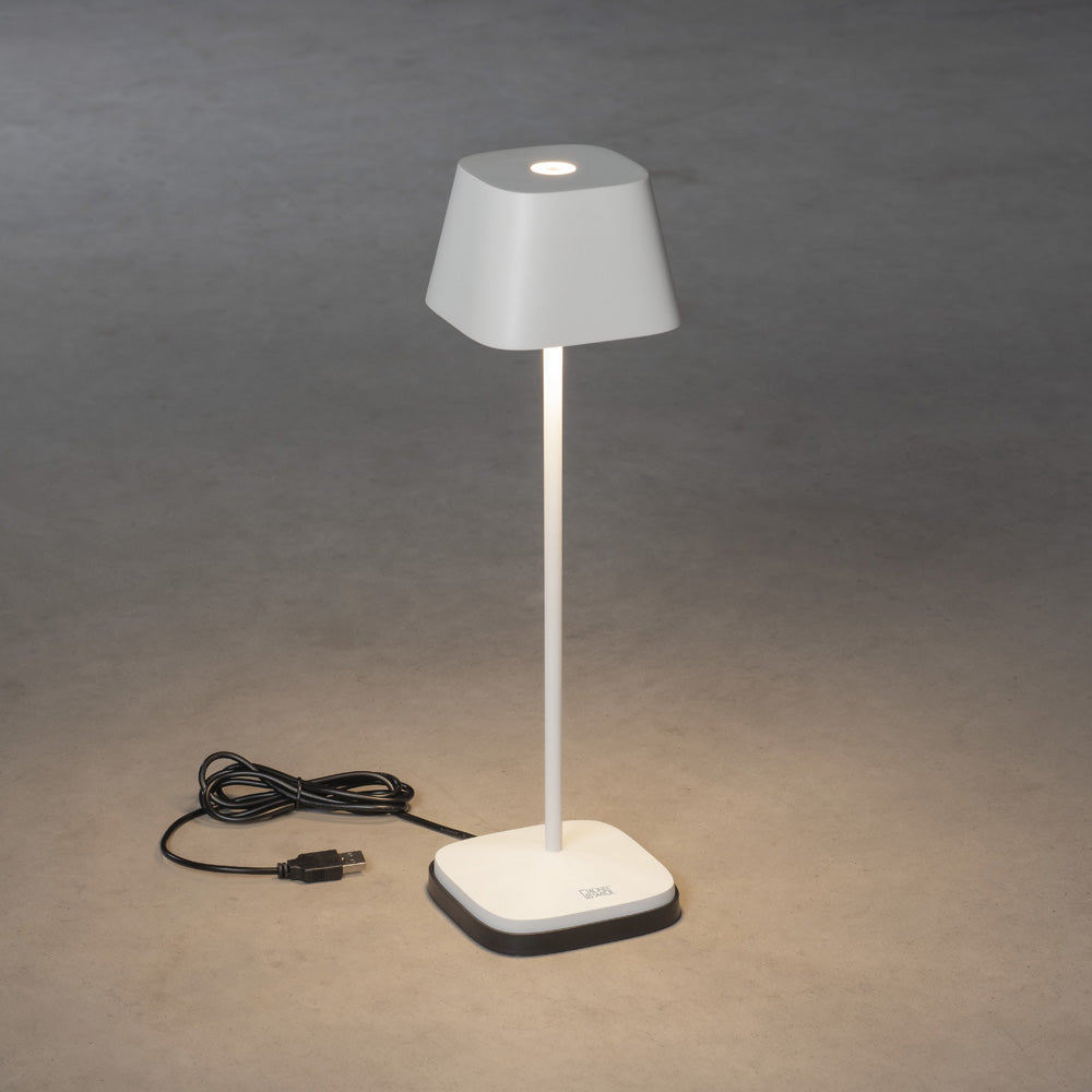 Konstsmide Capri LED USB-Tischleuchte weiss, Farbtemperatur, dimmbar
