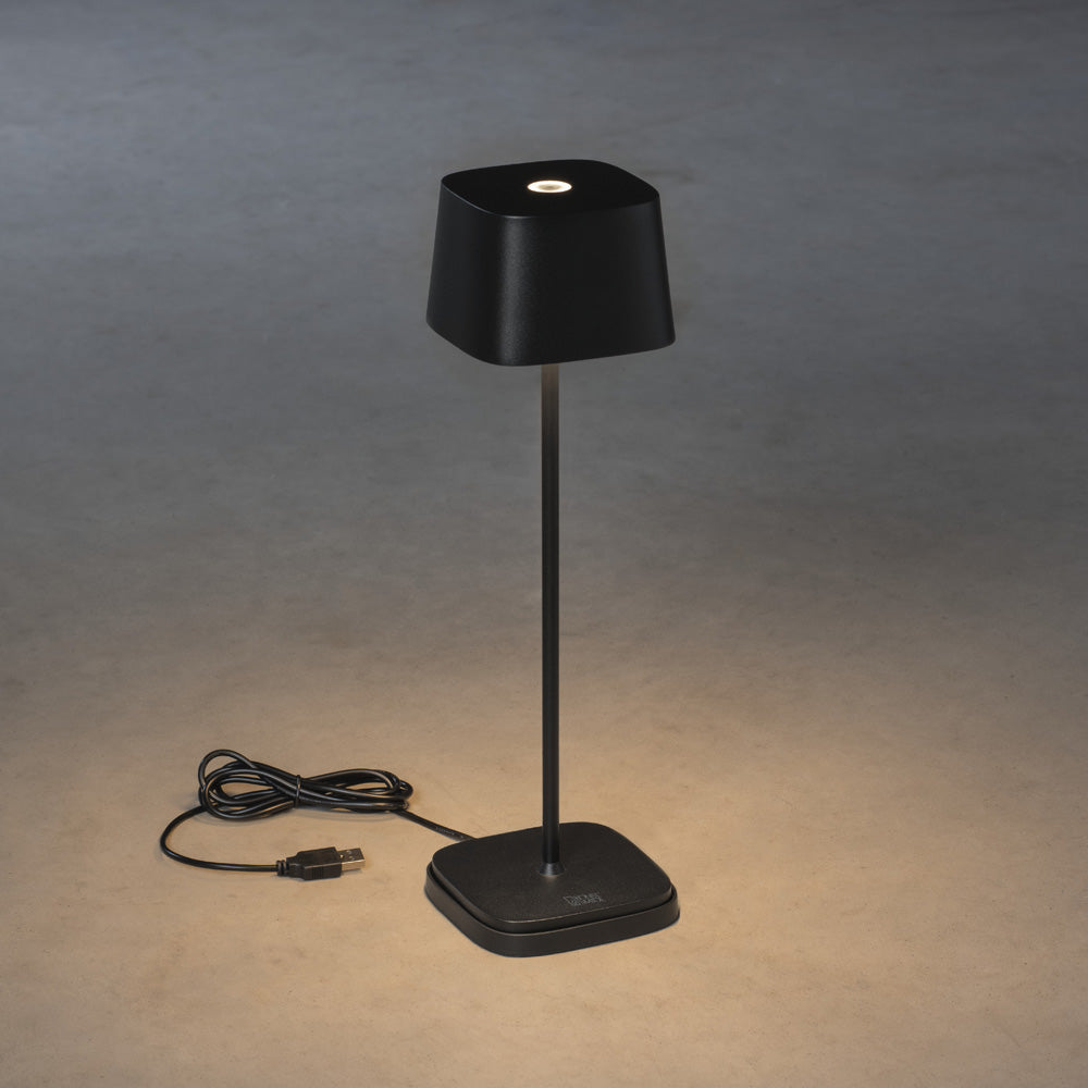 Konstsmide Capri LED USB-Tischleuchte schwarz, Farbtemperatur, dimmba