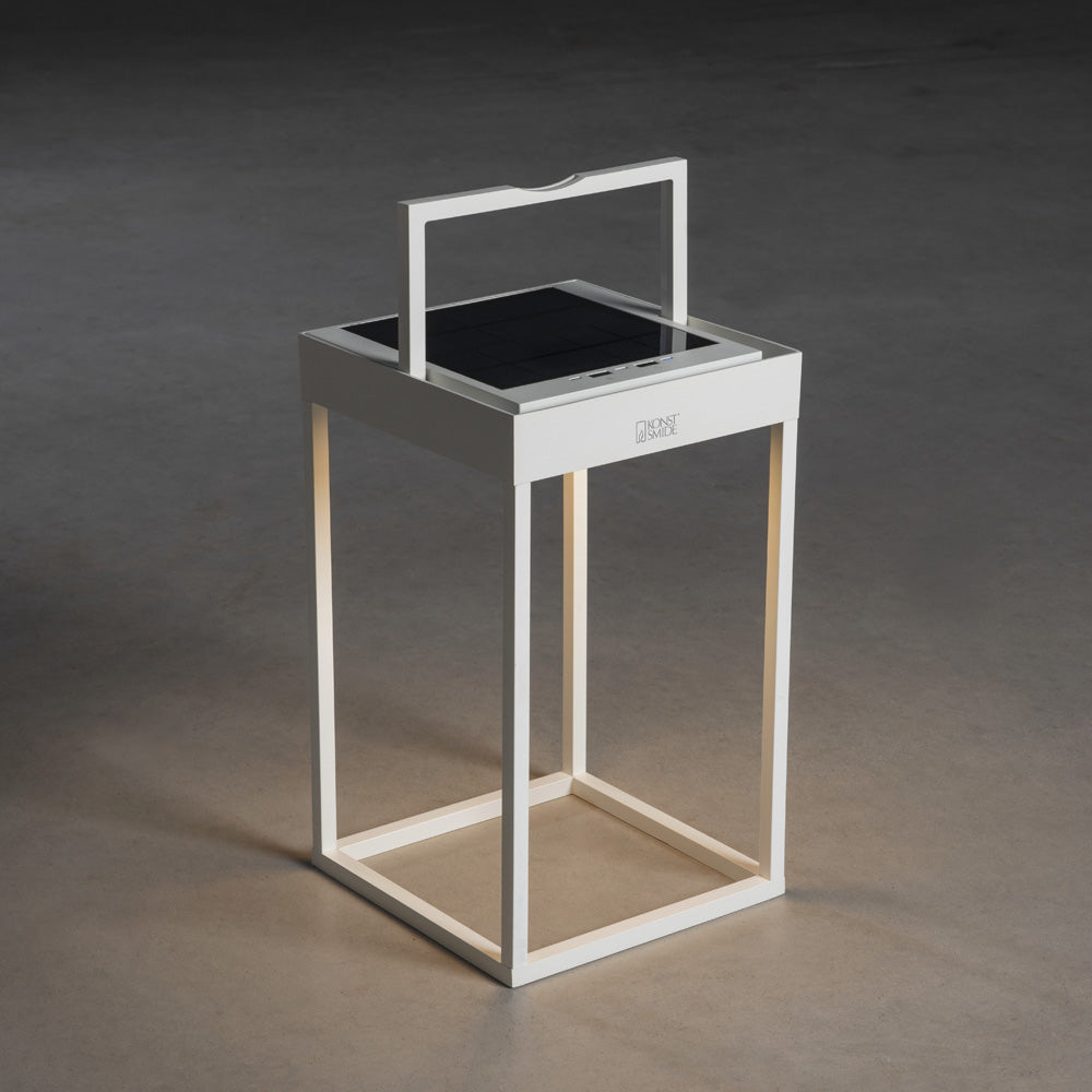 Konstsmide Portofino LED Solar/USB-Laterne weiss, dimmbar, Dämmerungss