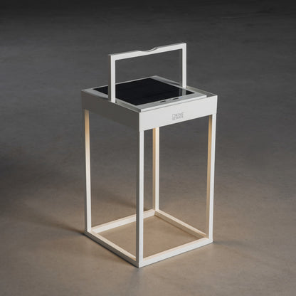 Konstsmide Portofino LED Solar/USB-Laterne weiss, dimmbar, Dämmerungss