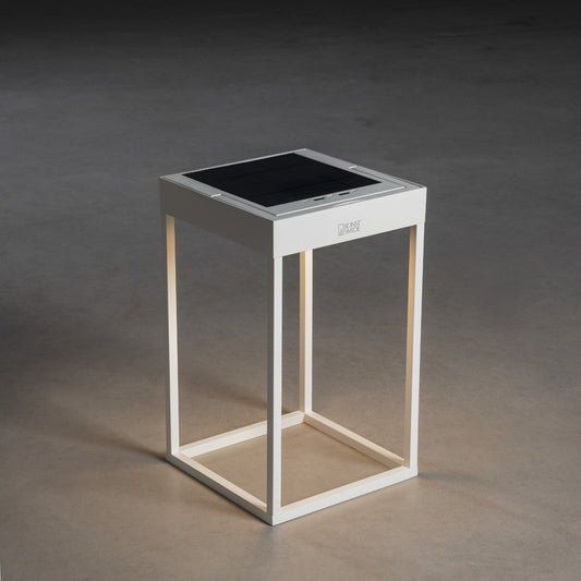 Konstsmide Portofino LED Solar/USB-Laterne weiss, dimmbar, Dämmerungss