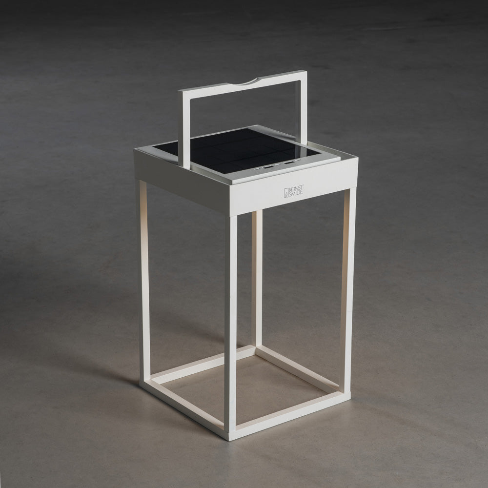 Konstsmide Portofino LED Solar/USB-Laterne weiss, dimmbar, Dämmerungss