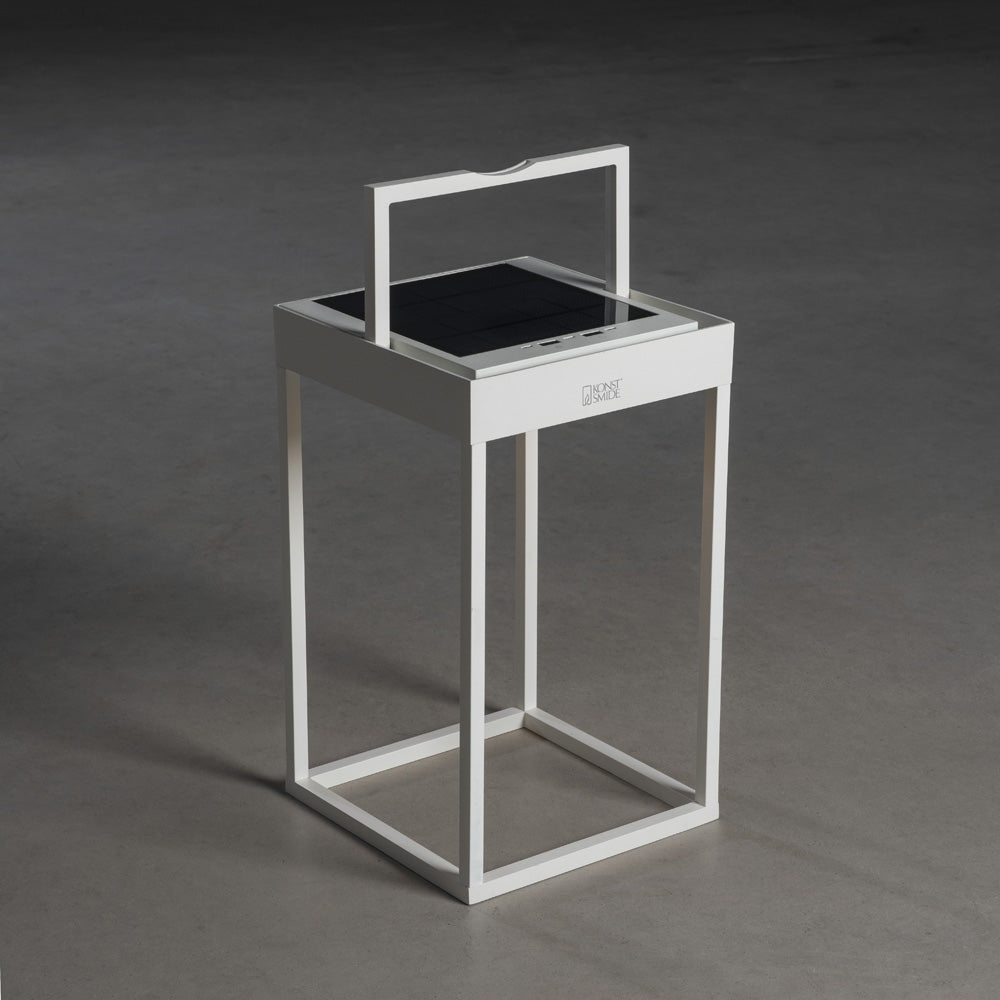 Konstsmide Portofino LED Solar/USB-Laterne weiss, dimmbar, Dämmerungss