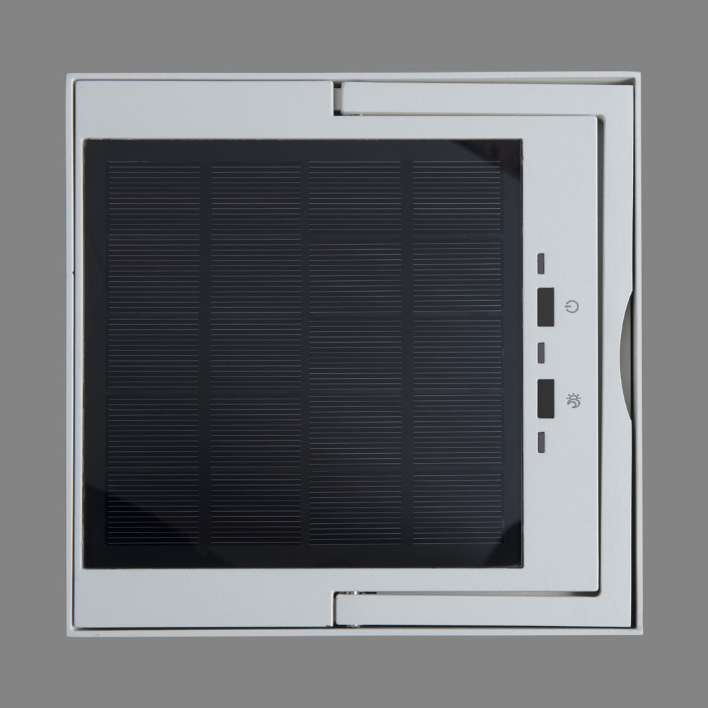 Konstsmide Portofino LED Solar/USB-Laterne weiss, dimmbar, Dämmerungss