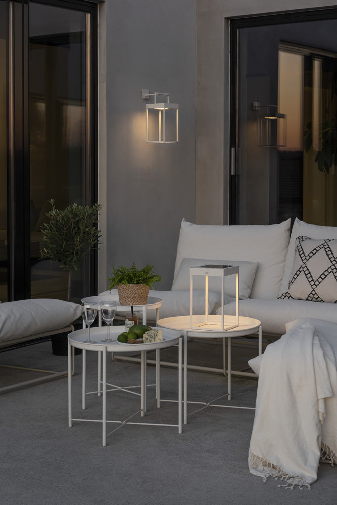 Konstsmide Portofino LED Solar/USB-Laterne weiss, dimmbar, Dämmerungss