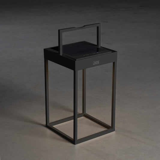 Konstsmide PortofinoLED Solar/USB-Laterne schwarz, dimmbar, Dämmerungs