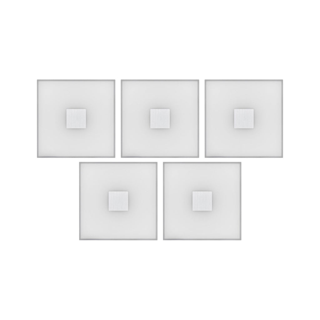 Paulmann LumiTiles LED Fliesen Square Basisset IP44 100x10mm 5x20lm 230/12V 5x0,8W  2700K Weiß Kunststoff,Aluminium