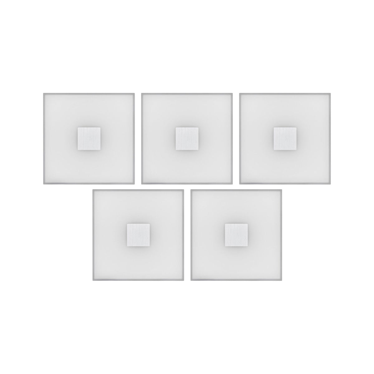 Paulmann LumiTiles LED Fliesen Square Basisset IP44 100x10mm 5x20lm 230/12V 5x0,8W  2700K Weiß Kunststoff,Aluminium
