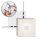 Paulmann LumiTiles LED Fliesen Square Basisset IP44 100x10mm 5x20lm 230/12V 5x0,8W  2700K Weiß Kunststoff,Aluminium