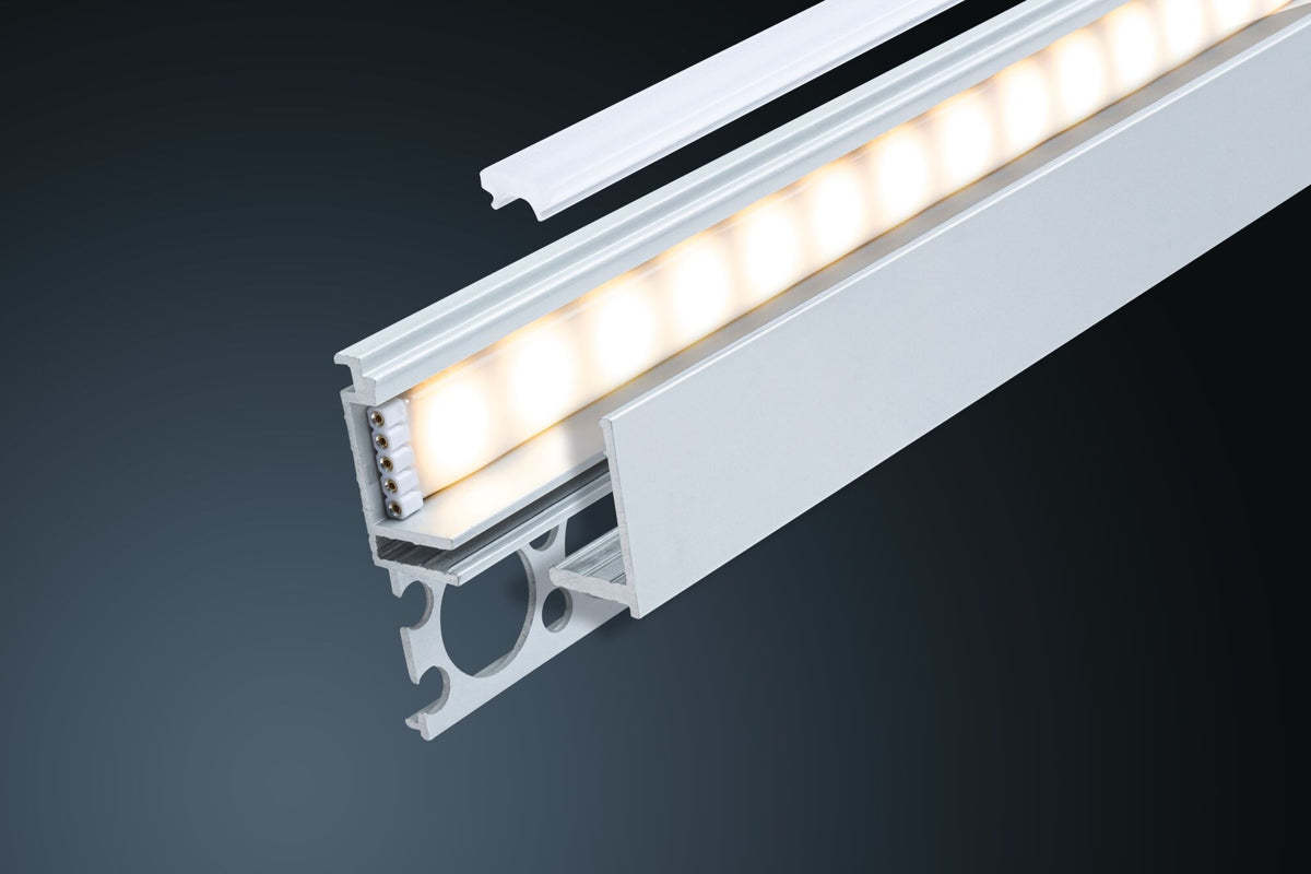 Paulmann LumiTiles Einbauprofil Border mit Diffusor 1m Alu eloxiert,Satin Aluminium