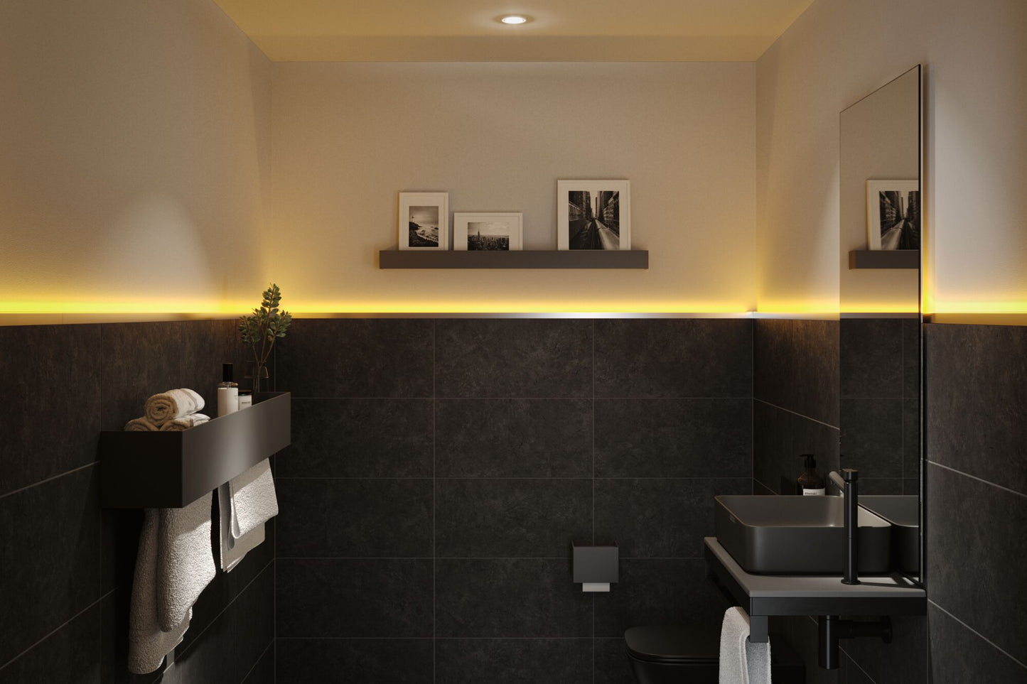 Paulmann LumiTiles Aufbauprofil Border mit Diffusor 2m Alu eloxiert,Satin Aluminium
