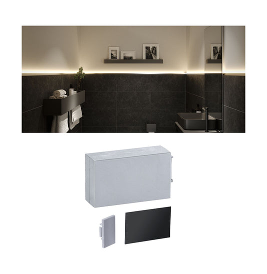 Paulmann LumiTiles Top Profil Cover Links/Rechts 45x24mm Telegrau Kunststoff