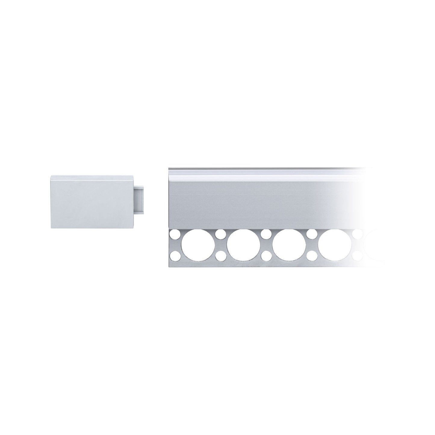 Paulmann LumiTiles Top Profil Cover Links/Rechts 45x24mm Telegrau Kunststoff