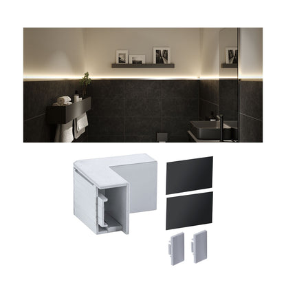 Paulmann LumiTiles Top Profil Cover Innenecke 40x40mm Telegrau Aluminium