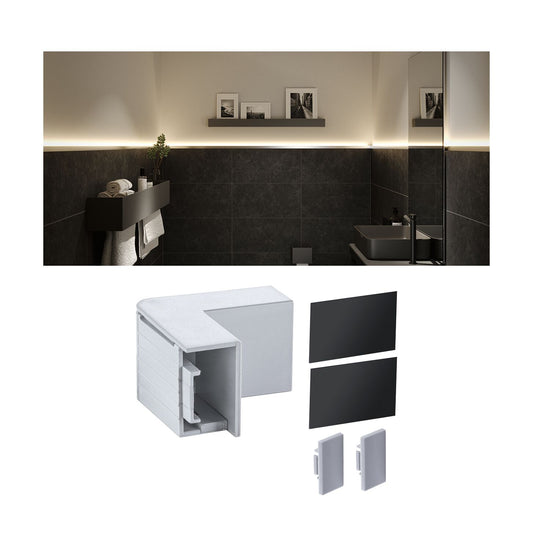 Paulmann LumiTiles Top Profil Cover Innenecke 40x40mm Telegrau Aluminium