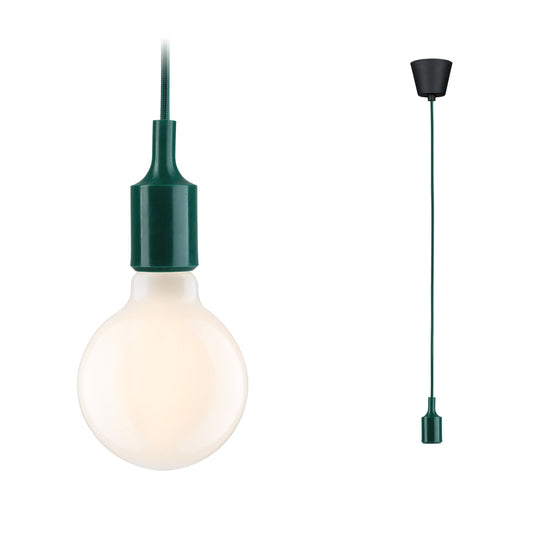 Paulmann Neordic Pendelleuchte Ketil  E27   max. 60W Grün,Schwarz dimmbar Silikon,Kunststoff