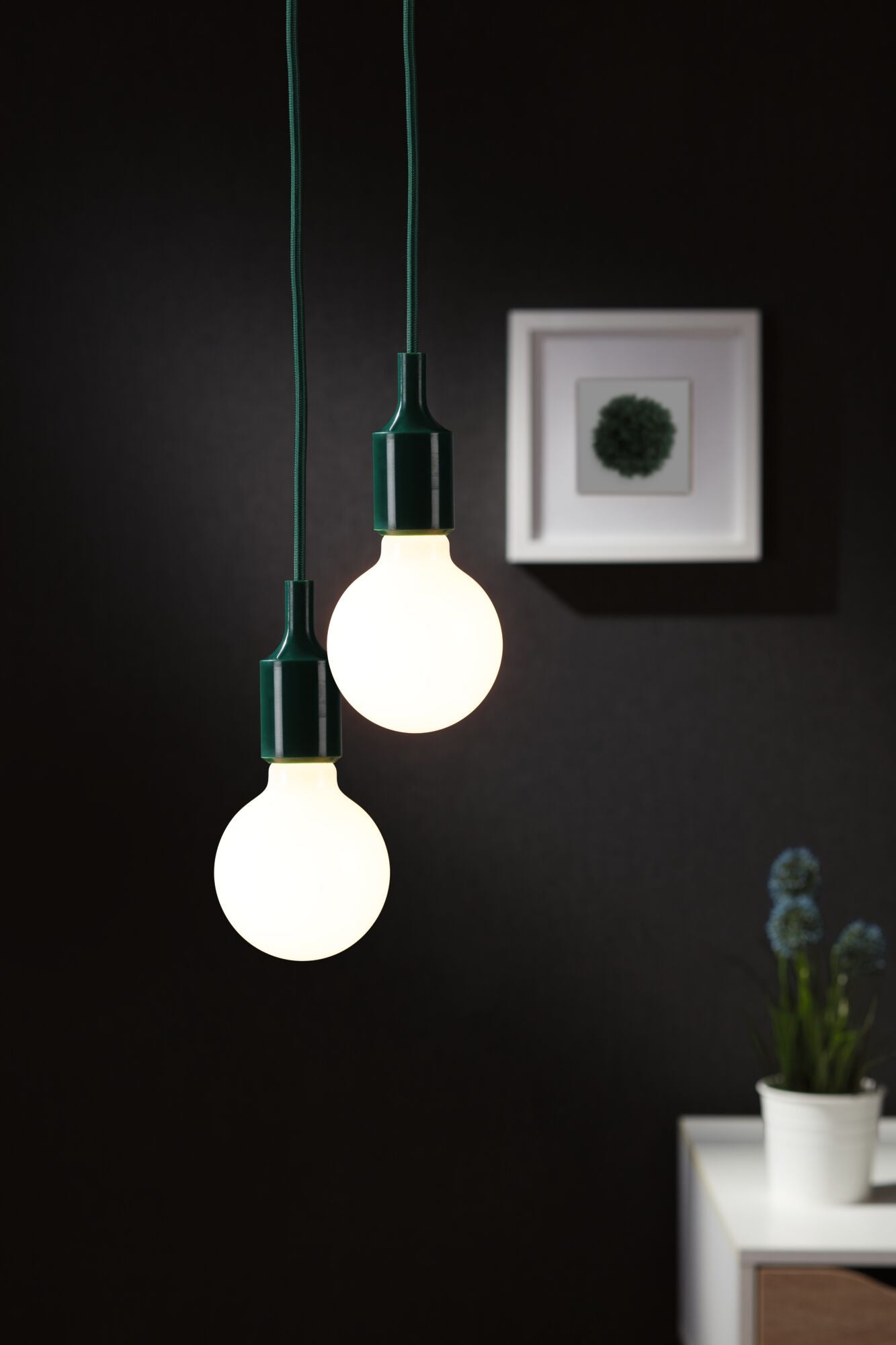 Paulmann Neordic Pendelleuchte Ketil  E27   max. 60W Grün,Schwarz dimmbar Silikon,Kunststoff