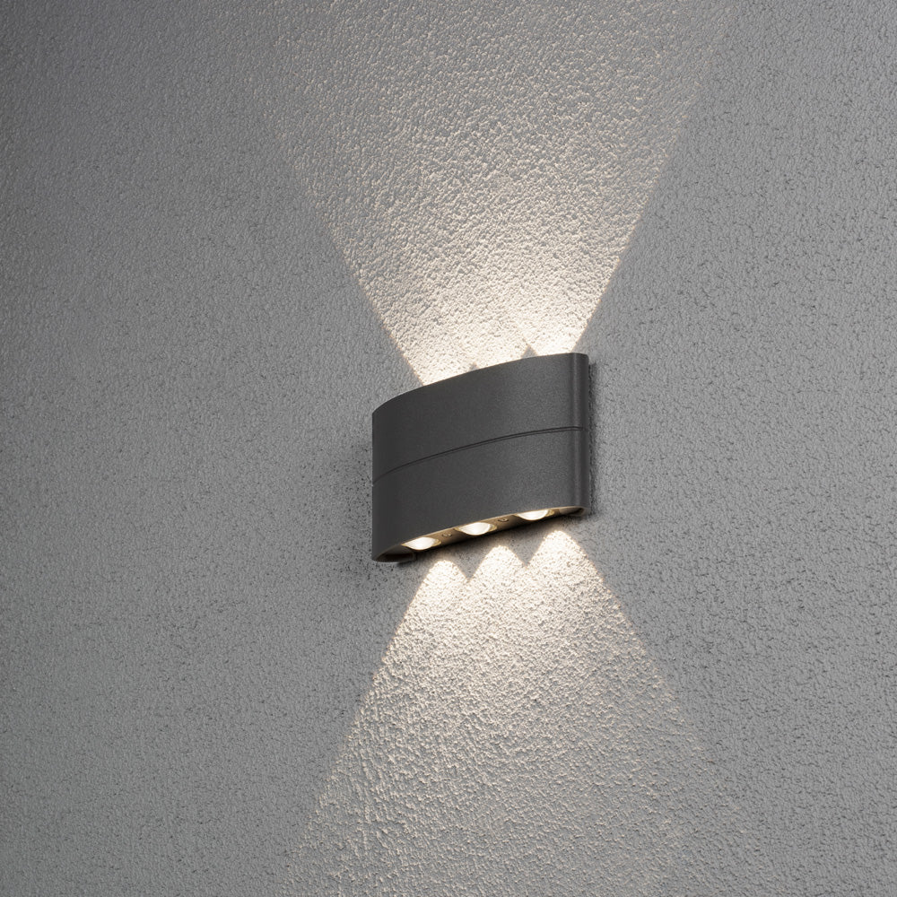 Konstsmide Chieri Wandl. 8W LED Aluminium, anthrazit, IP54