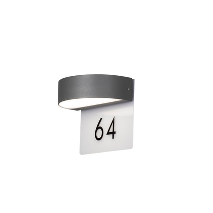 Konstsmide Monza Wandl. 2x4,5W LED anthrzi, IP54, inkl. 3x Ziffern 0-9