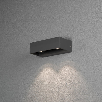 Konstsmide Monza Wandl. 2x6W LED anthrazit, 360° Spotdrehung, IP54