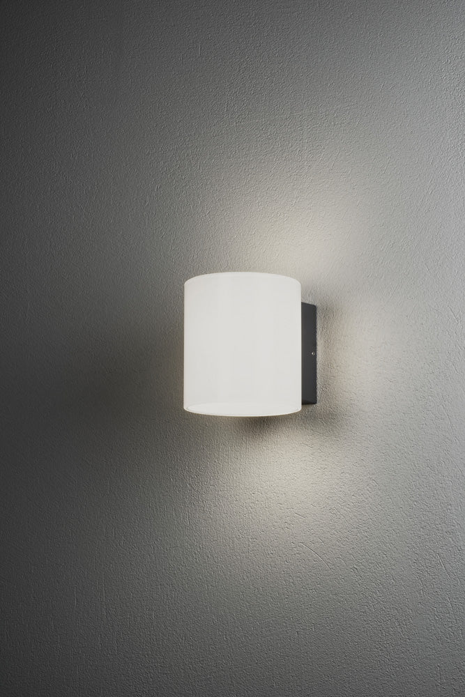 Konstsmide Foggia Wandleuchte High Power LED 10W anthrazit/opal Glas