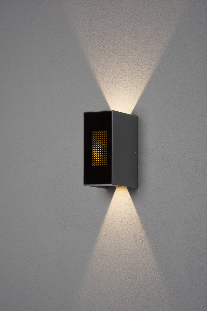 Konstsmide Cremona Wandl, anthr, dig, Flamme, 2x3Watt, LED , mit Fernb.