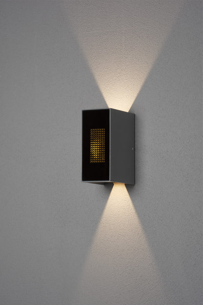 Konstsmide Cremona Wandl, anthr, dig, Flamme, 2x3Watt, LED , mit Fernb.