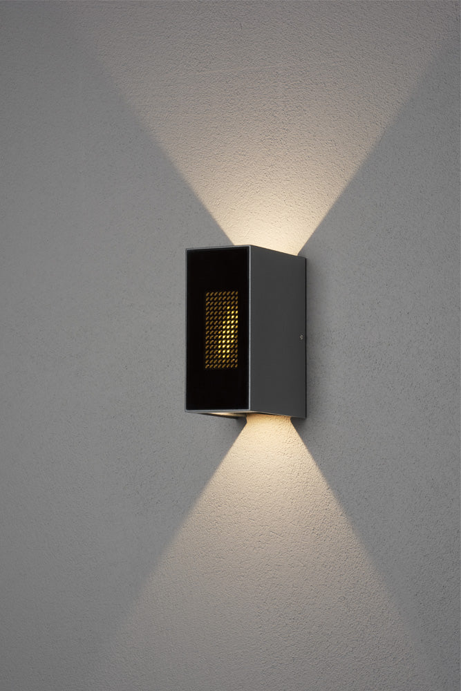 Konstsmide Cremona Wandl, anthr, dig, Flamme, 2x3Watt, LED , mit Fernb.