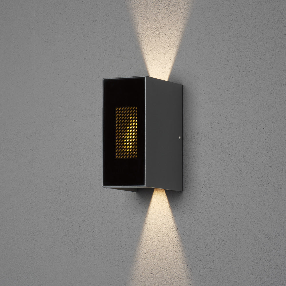 Konstsmide Cremona Wandl, anthr, dig, Flamme, 2x3Watt, LED , mit Fernb.