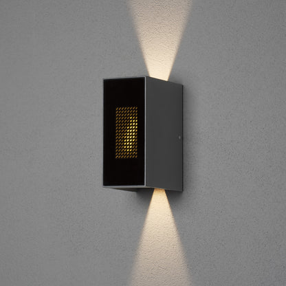 Konstsmide Cremona Wandl, anthr, dig, Flamme, 2x3Watt, LED , mit Fernb.
