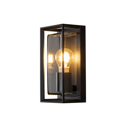 Konstsmide Brindisi Wandl. E27 schwarz mit klarem Glas