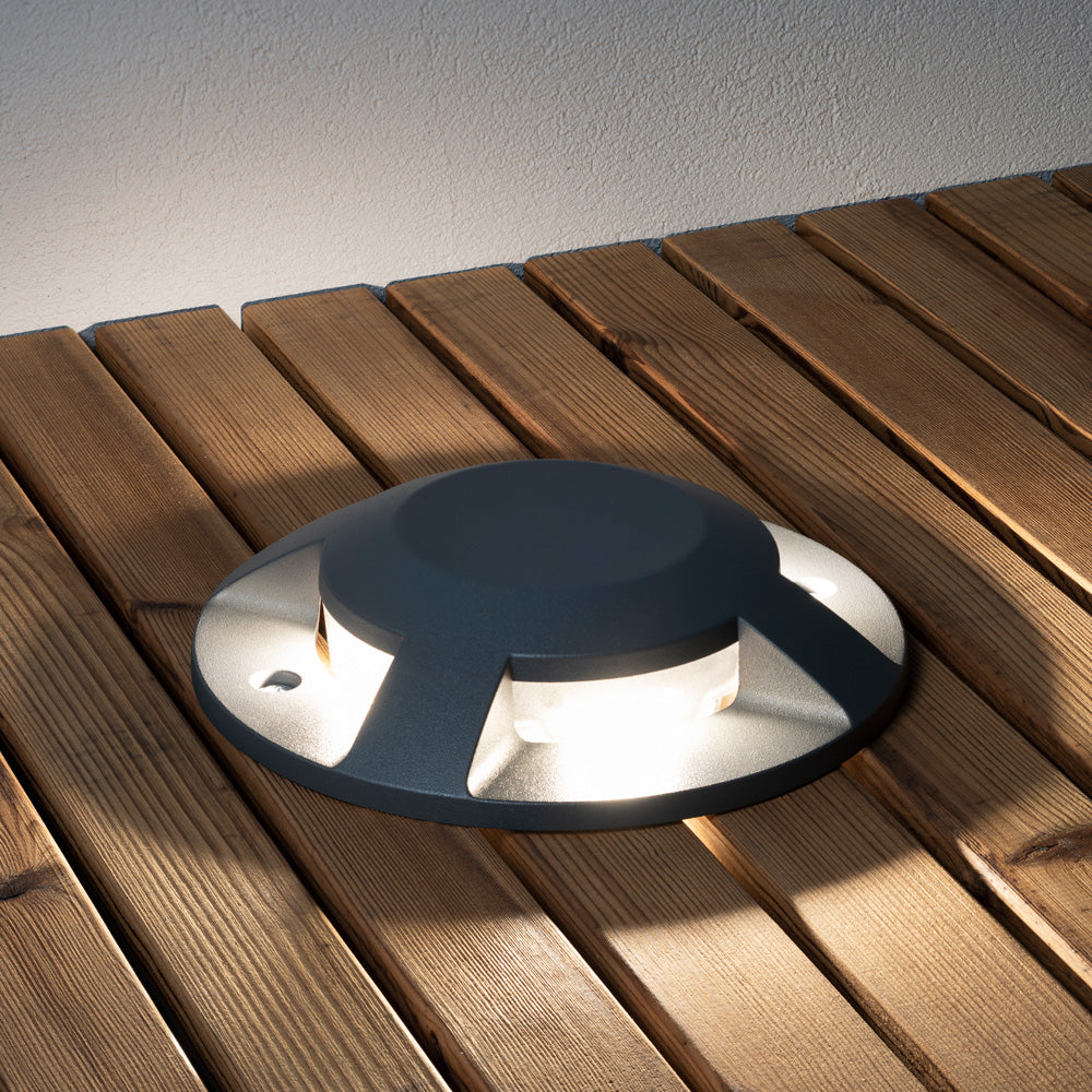 Konstsmide Einbaustr. LED 12W Oberflächenmontage anthrazit 4-Wege